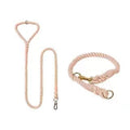 Dog Rope Leash and Collar Set - Cotton Coral