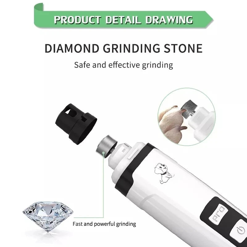 Electric Nail Titanium Cat Dog Pet Grooming Gadget USB Rechargeable