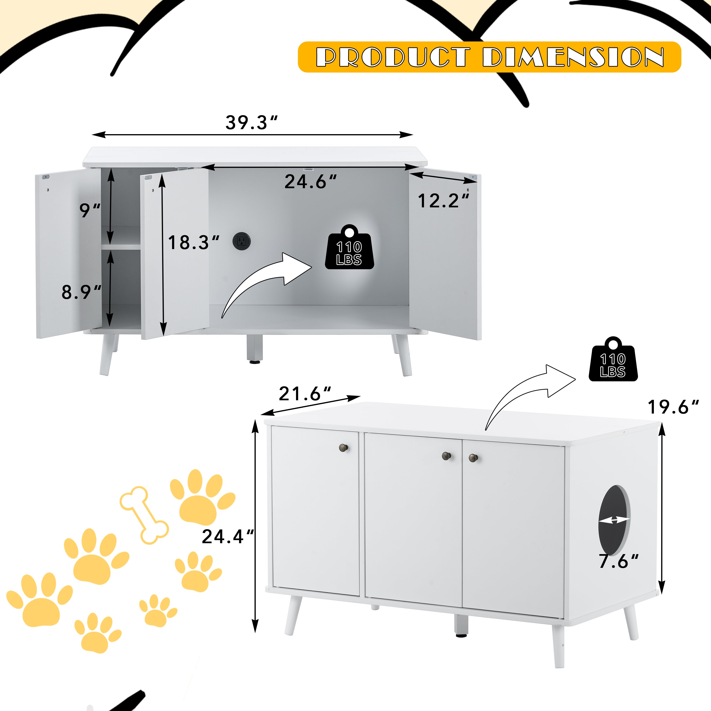 Litter Box Enclosure, Cat Litter Box